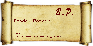 Bendel Patrik névjegykártya